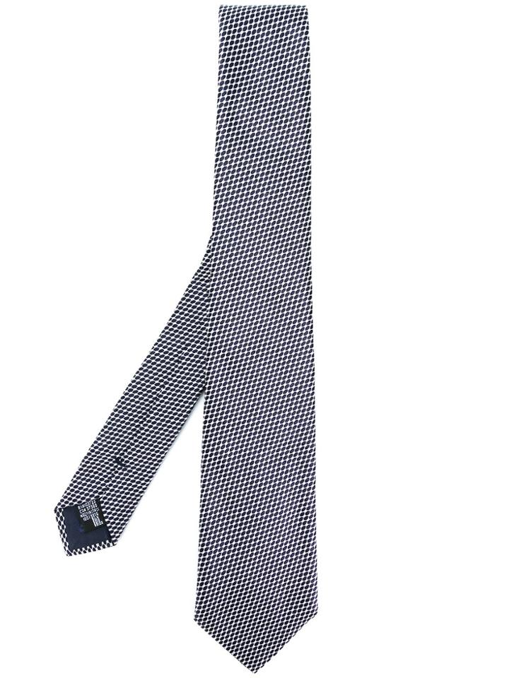 Emporio Armani Micro Dot-print Tie - Blue