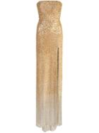 Oscar De La Renta Ombré Strapless Gown - Gold