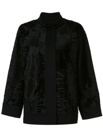 J. Mendel 'caban' Jacket, Women's, Size: 2, Black, Silk/cashmere/lamb Fur