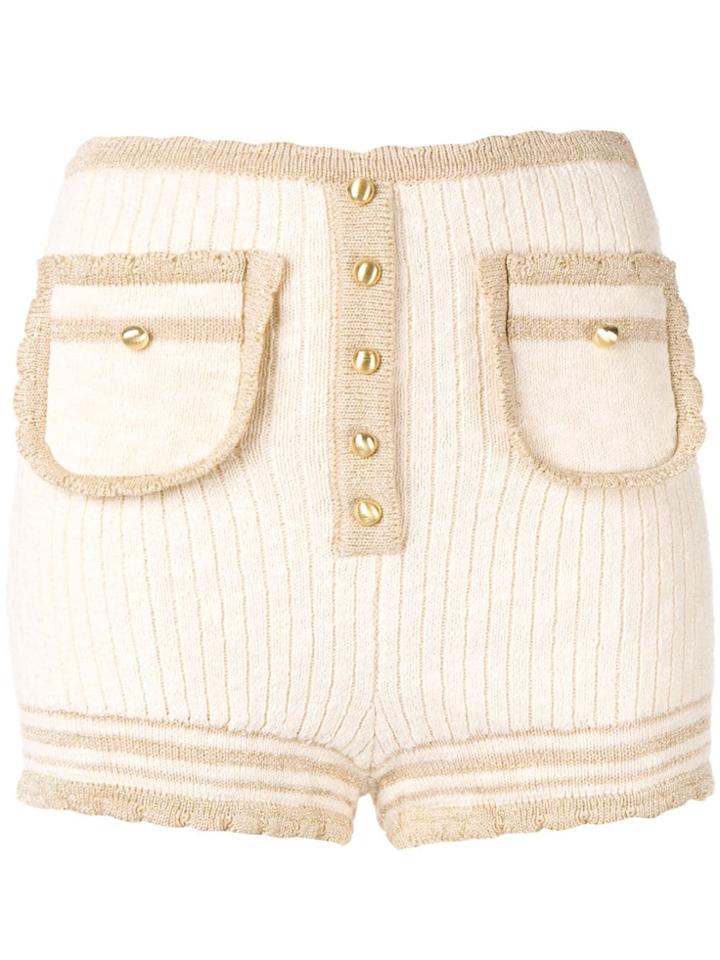 Alice Mccall Heaven Help Ribbed Knit Shorts - White