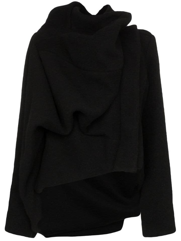 Rick Owens Asymmetric Draped Jacket - Black