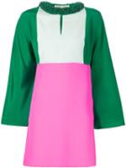 Emilio Pucci Colour Block Shift Dress, Women's, Size: 44, Green, Silk