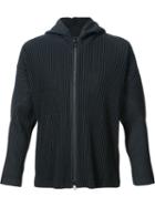 Homme Plissé Issey Miyake Ribbed 'zip Hoodie' Jacket