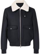 Ami Alexandre Mattiussi Zipped Jacket With Shearling Collar - Blue