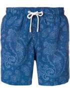 Mc2 Saint Barth Paisley Print Swim Shorts - Blue