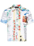 Martine Rose Plissé Printed Zip-up Shirt - Multicolour