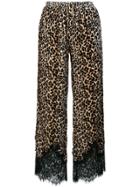 Gold Hawk Leopard Lace Trim Trousers - Neutrals