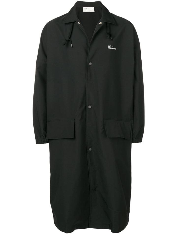 Drôle De Monsieur Nfpm Long Raincoat - Black