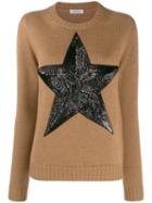 P.a.r.o.s.h. Sequinned Star Jumper - Brown