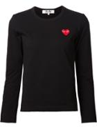 Comme Des Garçons Play Embroidered Heart T-shirt, Women's, Size: Xs, Black, Cotton