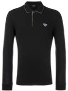 Armani Jeans Longsleeved Polo Shirt, Men's, Size: Xxl, Black, Cotton/spandex/elastane