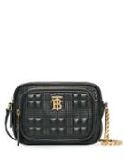 Burberry Small Quilted Check Lambskin Camera Bag - Black
