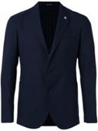 Tagliatore Two Button Blazer, Men's, Size: 52, Blue, Wool/silk/cupro