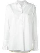 Paul Smith Contrasting Trim Blouse, Women's, Size: 46, White, Cotton/cupro