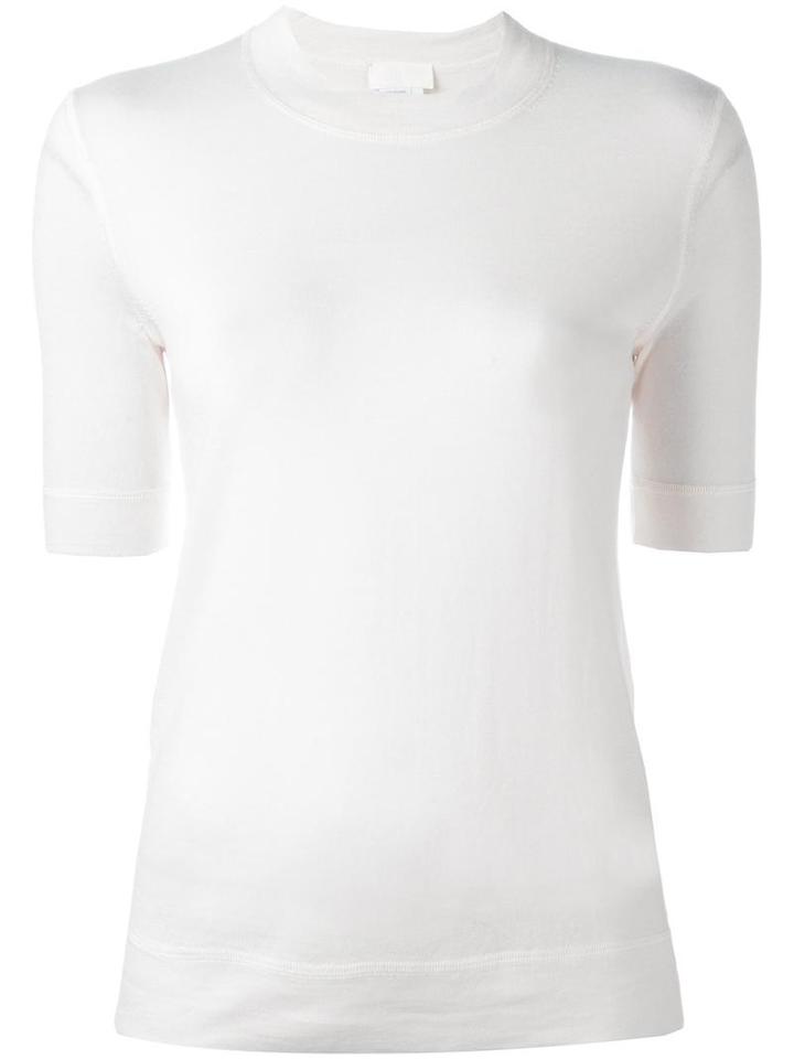 Dkny Shortsleeved Knit Top, Women's, Size: Medium, White, Wool/silk