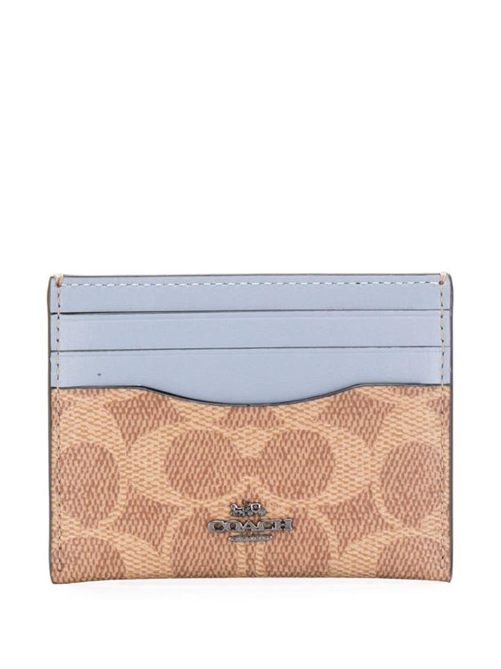 Coach Logo Colour-block Cardholder Wallet - Neutrals