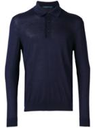 Kiton Longsleeved Plain Polo Shirt - Blue