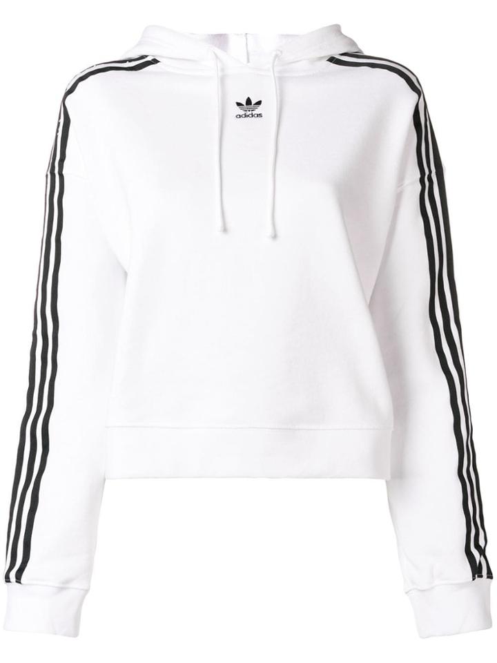 Adidas Cropped Hoodie - White
