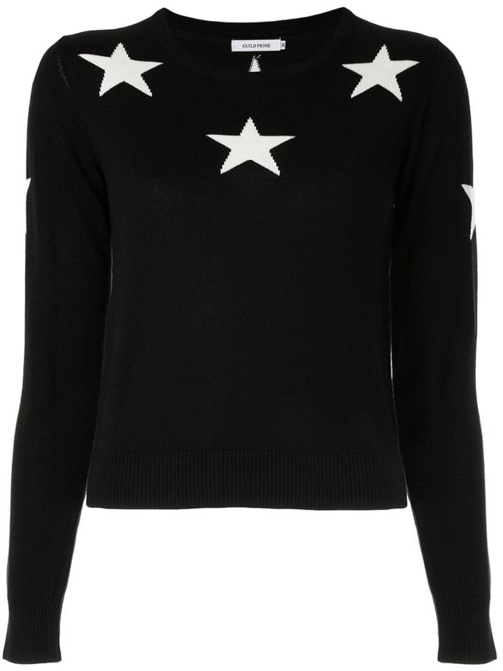 Guild Prime Contrast Star Jumper - Black