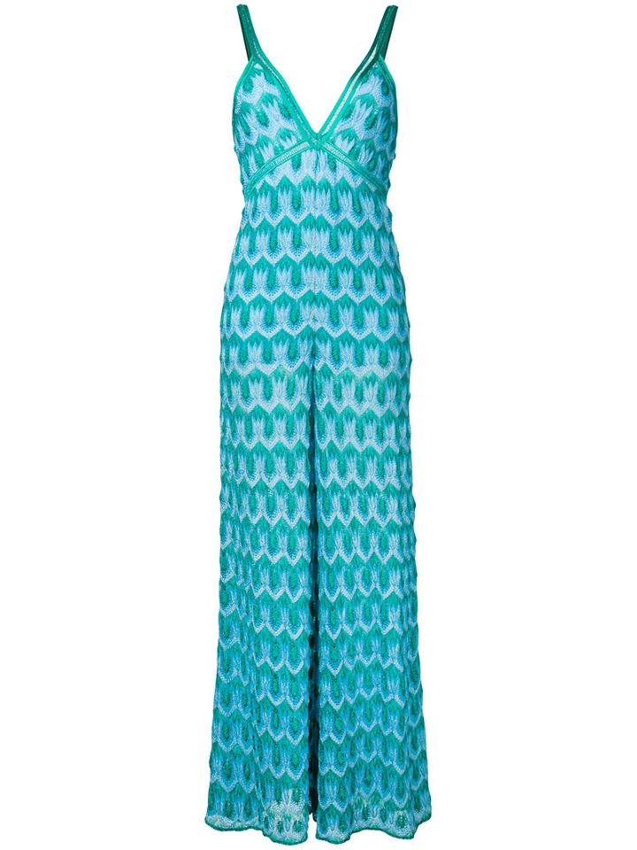 Missoni - Wide Leg Jumpsuit - Women - Polyester/cupro/viscose - 38, Blue, Polyester/cupro/viscose