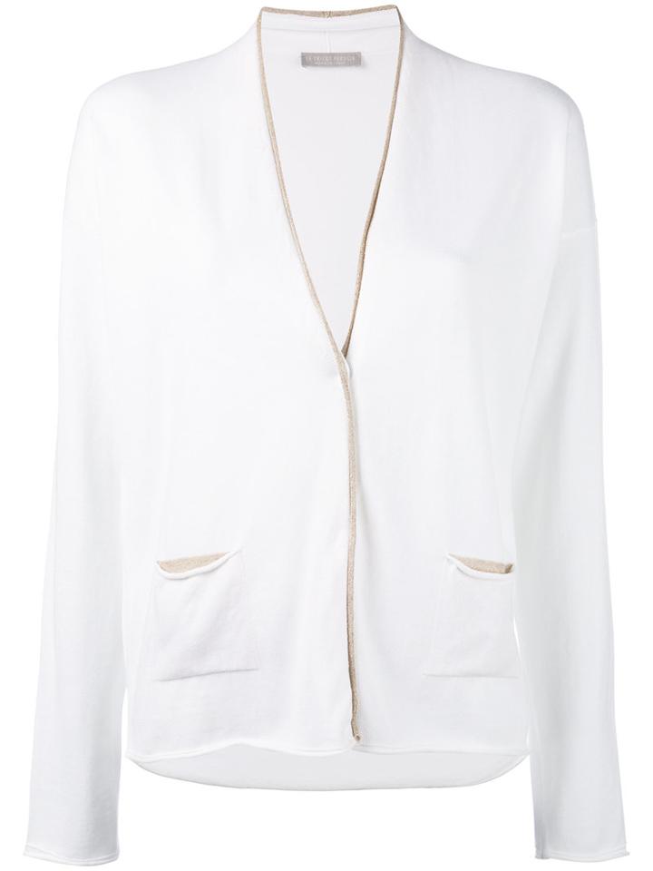 Le Tricot Perugia - Slouch Knitted Cardigan - Women - Cotton/polyamide/polyester/viscose - L, White, Cotton/polyamide/polyester/viscose