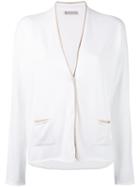 Le Tricot Perugia - Slouch Knitted Cardigan - Women - Cotton/polyamide/polyester/viscose - L, White, Cotton/polyamide/polyester/viscose