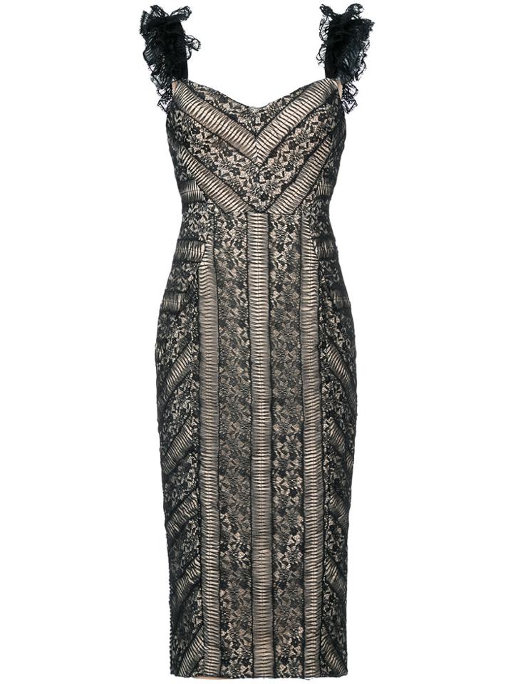 Rebecca Vallance Lou Lou Lace Ruffle Dress - Black