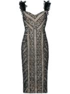 Rebecca Vallance Lou Lou Lace Ruffle Dress - Black