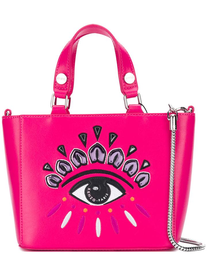 Kenzo Eye Embroided Mini Crossbody Bag - Pink & Purple
