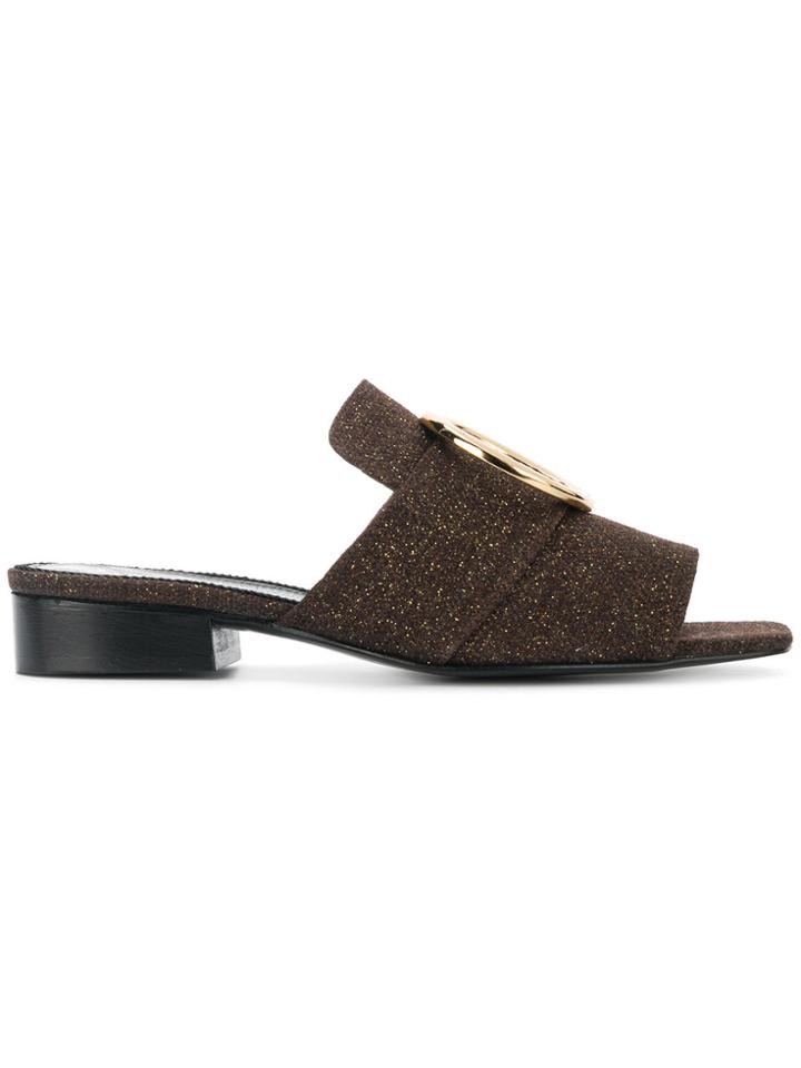 Dorateymur Open-toe Buckled Mules - Brown