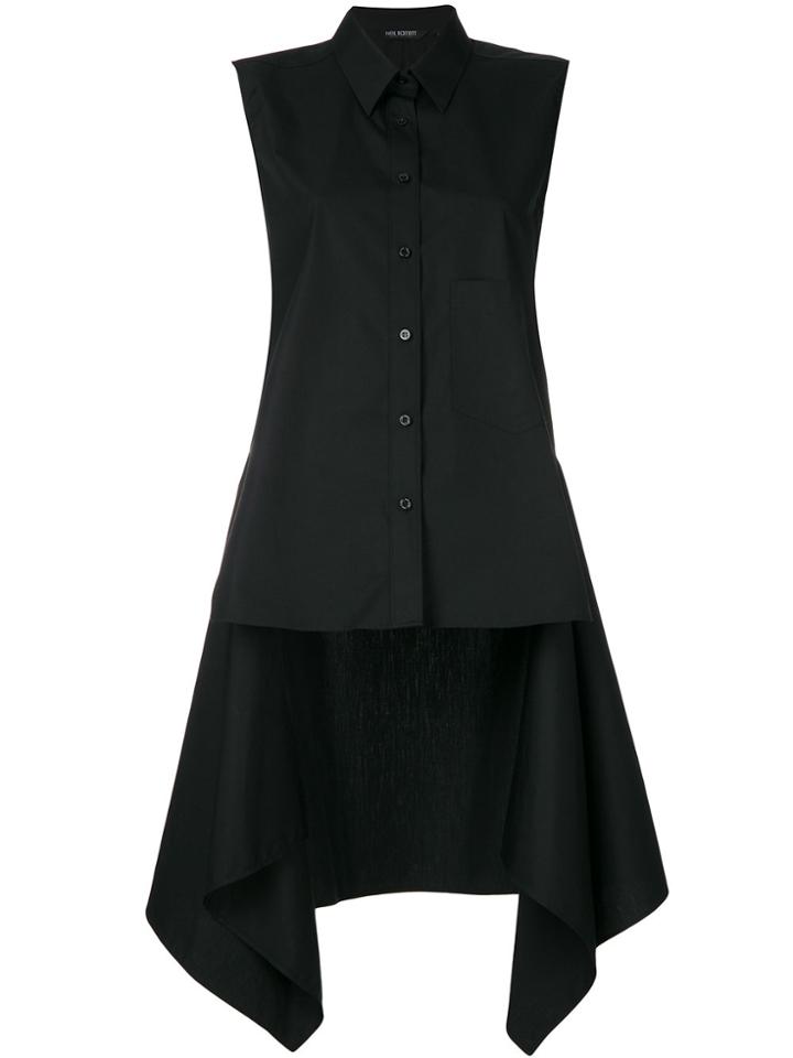 Neil Barrett Asymmetric Hem Sleeveless Shirt - Black