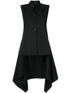 Neil Barrett Asymmetric Hem Sleeveless Shirt - Black