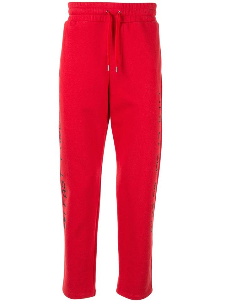 Ports V Forward Print Track Pants - Red