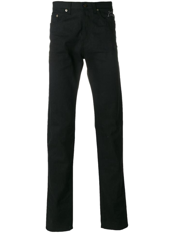 Saint Laurent Branded Jeans - Black