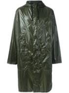 Msgm Logo Raincoat, Men's, Size: 50, Green, Polyamide