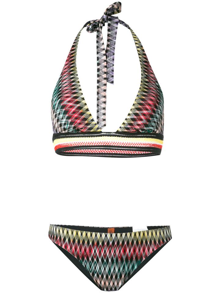 Missoni Zig Zag Bikini, Women's, Size: 44, Black, Rayon/nylon/spandex/elastane