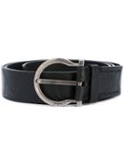Salvatore Ferragamo - Gancino Buckle Belt - Men - Calf Leather - 115, Black, Calf Leather