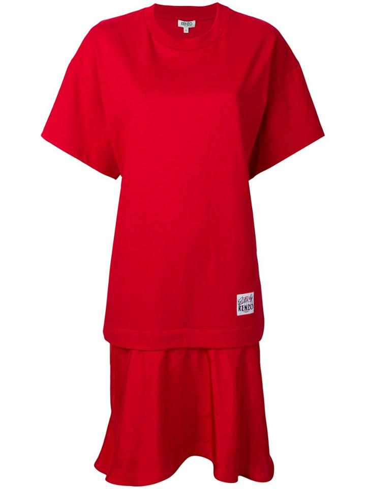 Kenzo Dropped Waist Dress - Red