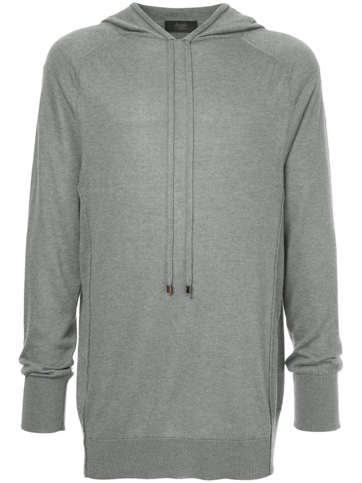 Maison Flaneur Longline Hoodie - Grey