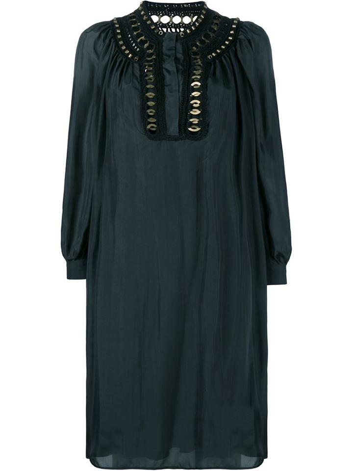 Alberta Ferretti Embellished Silk Dress