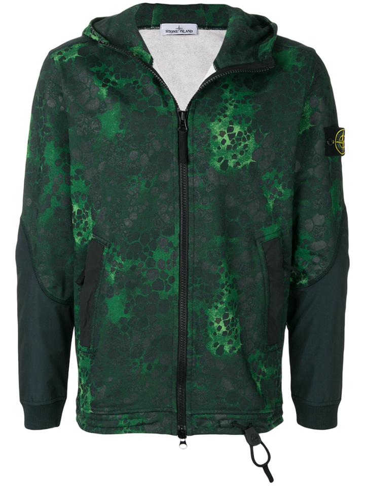 Stone Island Abstract Print Jacket - Green