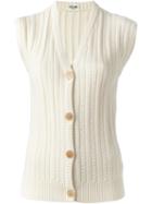 Céline Vintage Cable Knit Gilet, Women's, Size: 38, Nude/neutrals