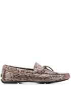 Just Cavalli Snakeskin-effect Slip-on Loafers - Brown