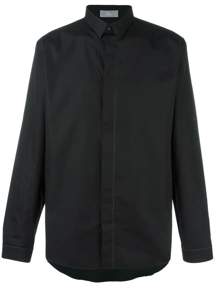 Dior Homme Plain Shirt, Men's, Size: 40, Black, Cotton