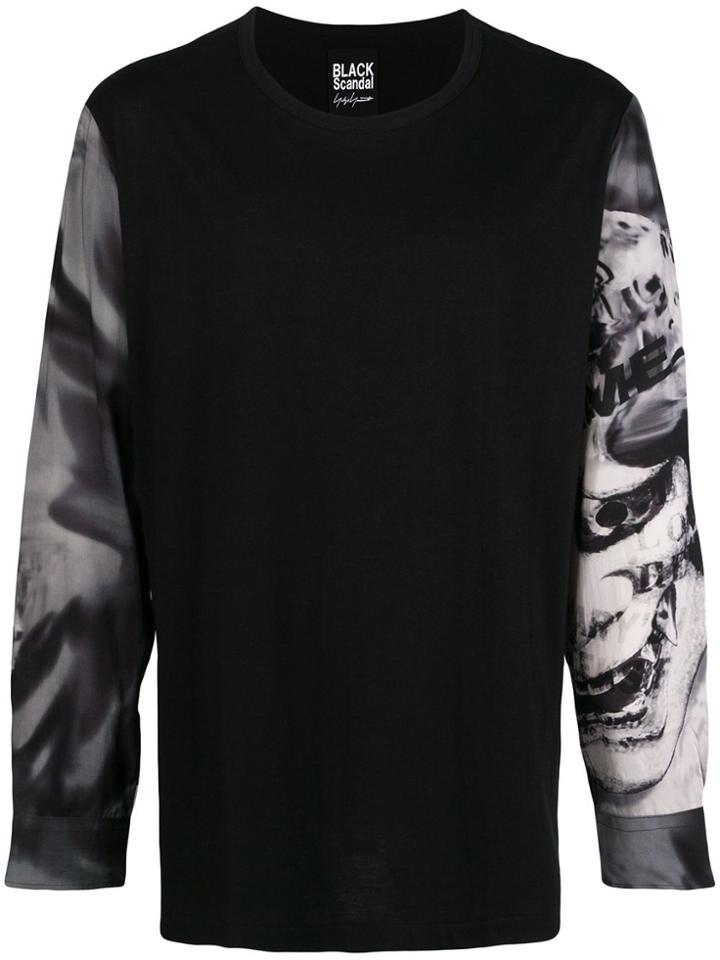 Yohji Yamamoto Printed Sleeves Sweatshirt - Black