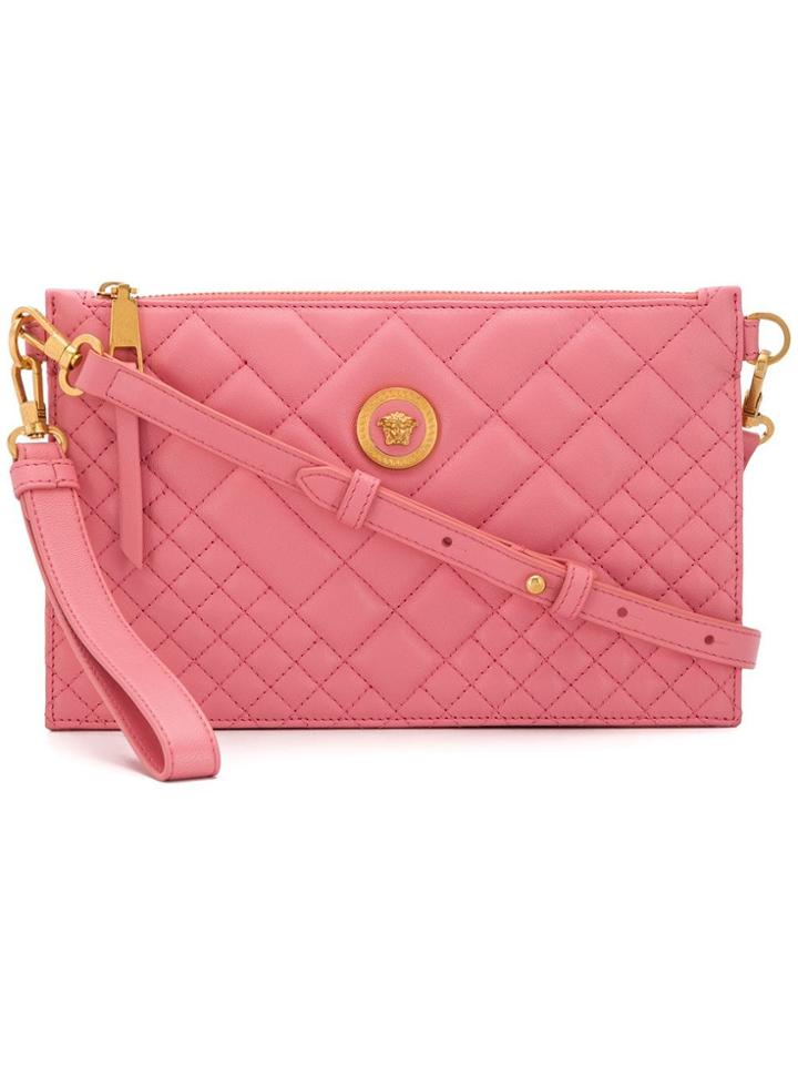 Versace Quilted Medusa Shoulder Bag - Pink
