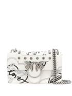 Pinko Graffiti Effect Shoulder Bag - White