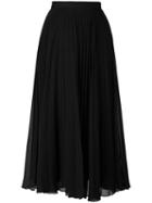 Maison Margiela Pleated Midi Skirt, Women's, Size: 42, Black, Silk/polyamide/acetate/viscose