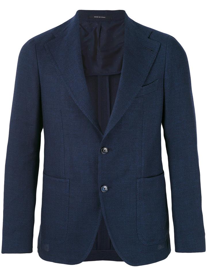 Tagliatore - Patch Pocket Blazer - Men - Linen/flax/cupro/virgin Wool - 52, Blue, Linen/flax/cupro/virgin Wool