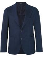 Tagliatore - Patch Pocket Blazer - Men - Linen/flax/cupro/virgin Wool - 52, Blue, Linen/flax/cupro/virgin Wool